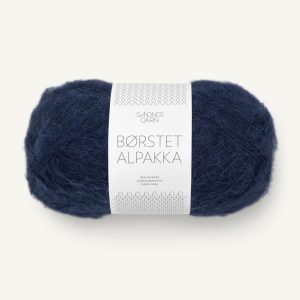 Børstet Alpakka Marineblå