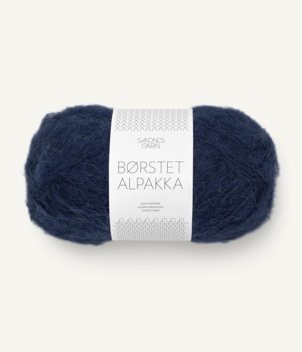Børstet Alpakka Marineblå