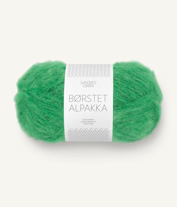 Børstet Alpakka jelly bean green